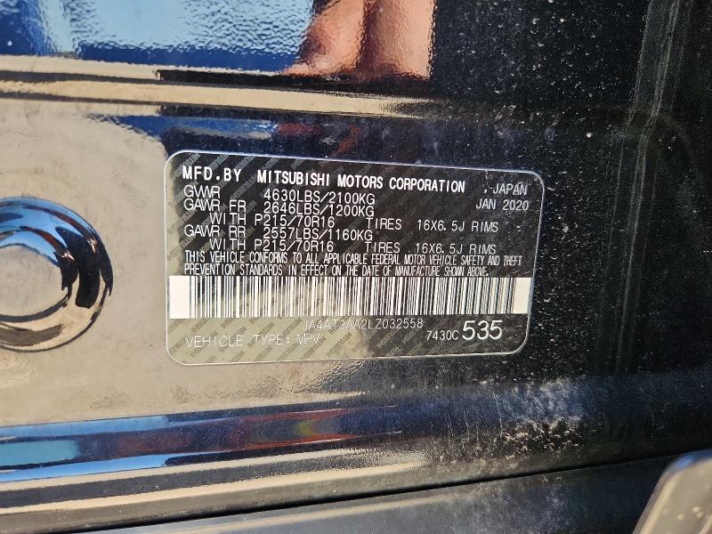 Продажа на аукционе авто 2020 Mitsubishi Eclipse Cross, vin: JA4AT3AA2LZ032558, номер лота: 67893456