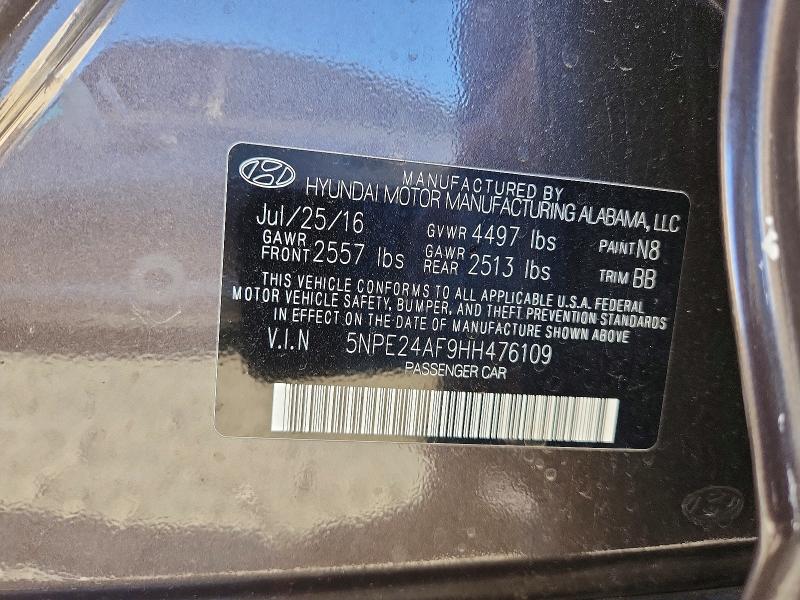 Продаж на аукціоні авто 2017 Hyundai Sonata, vin: 5NPE24AF9HH476109, номер лоту: 70348036