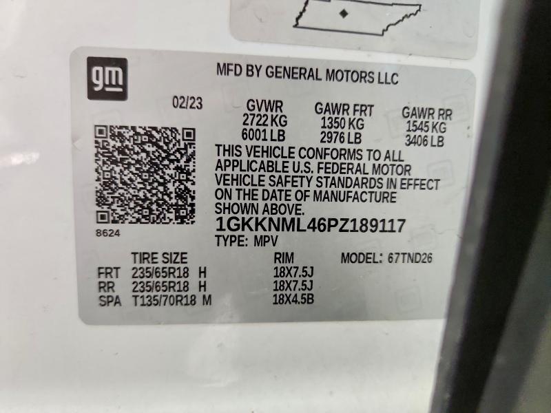 2023 Gmc Acadia მანქანა იყიდება აუქციონზე, vin: 1GKKNML46PZ189117, აუქციონის ნომერი: 69155396