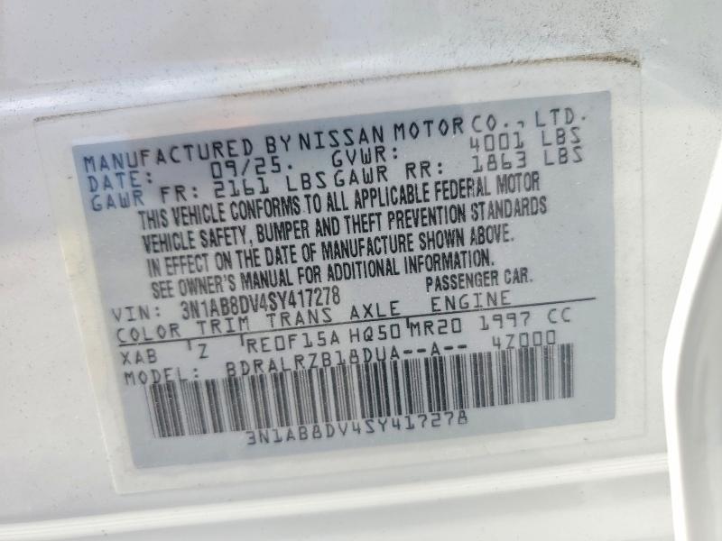 67482346 :رقم المزاد ، 3N1AB8DV4SY417278 vin ، 2025 Nissan Sentra مزاد بيع