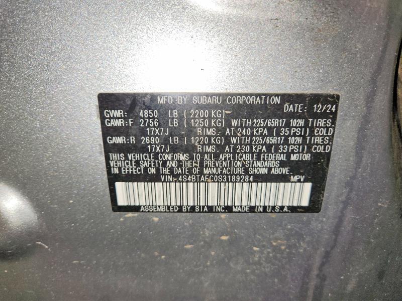 Продаж на аукціоні авто 2025 Subaru Outback, vin: 4S4BTAFC0S3189284, номер лоту: 70143886