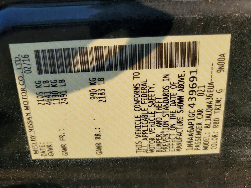Продажа на аукционе авто 2016 Nissan Maxima, vin: 1N4AA6AP1GC439691, номер лота: 67813206