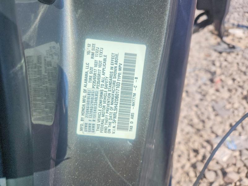 Aukcja sprzedaży 2013 Honda Odyssey, vin: 5FNRL5H42DB017103, numer aukcji: 67112416