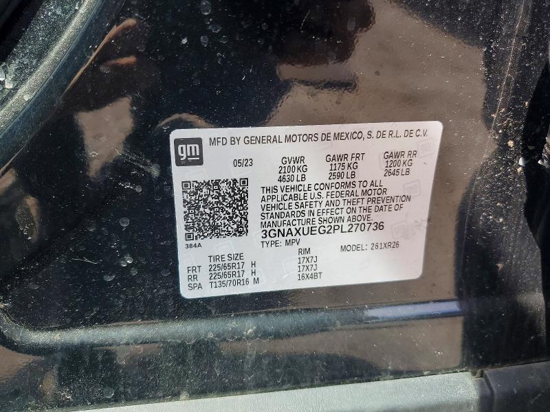 2023 Chevrolet Equinox მანქანა იყიდება აუქციონზე, vin: 3GNAXUEG2PL270736, აუქციონის ნომერი: 67631606