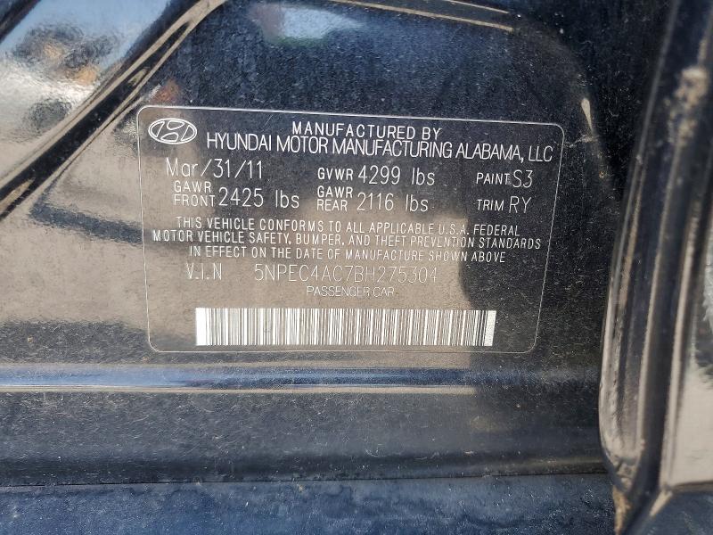 Aukcja sprzedaży 2011 Hyundai Sonata, vin: 5NPEC4AC7BH275304, numer aukcji: 67718486