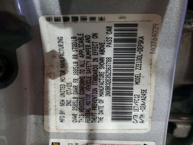 68228366 :رقم المزاد ، 1NXBR32E35Z563788 vin ، 2005 Toyota Corolla مزاد بيع