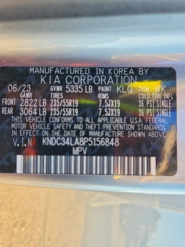 Aukcja sprzedaży 2023 Kia Ev6, vin: KNDC34LA8P5156848, numer aukcji: 67540486