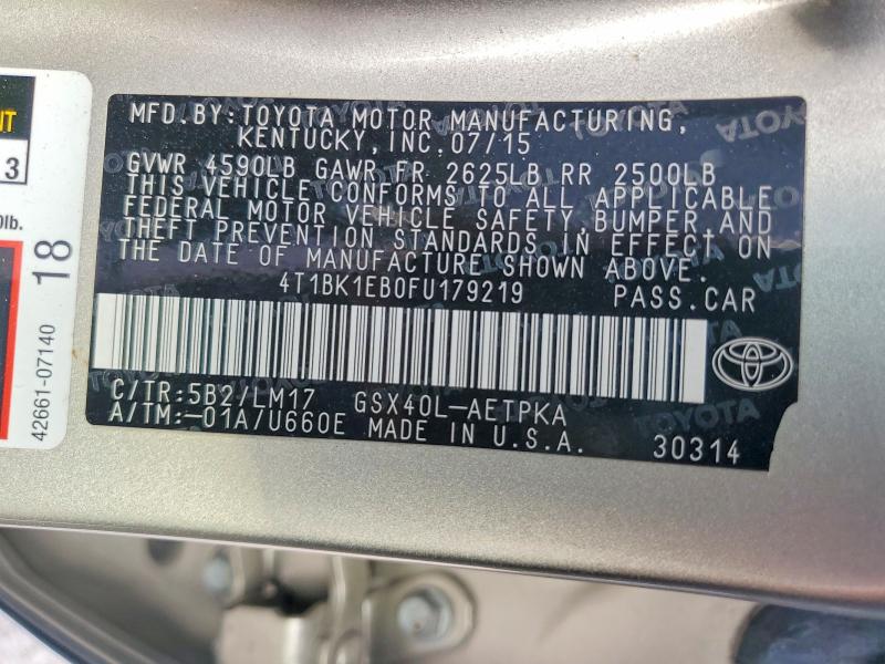 Продажа на аукционе авто 2015 Toyota Avalon, vin: 4T1BK1EB0FU179219, номер лота: 68319526