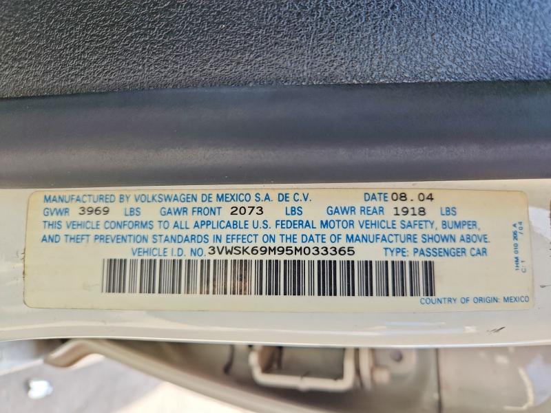 Продажа на аукционе авто 2005 Volkswagen Jetta, vin: 3VWSK69M95M033365, номер лота: 68260446