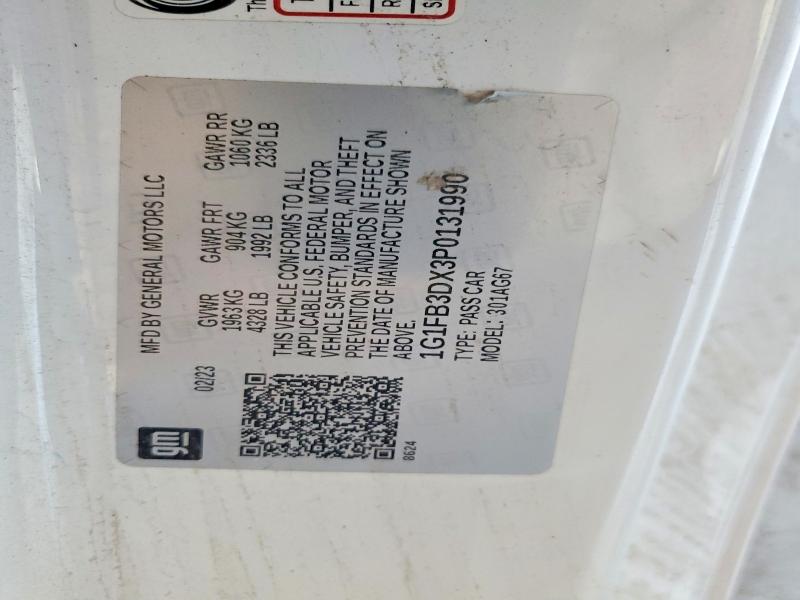 67159346 :رقم المزاد ، 1G1FB3DX3P0131990 vin ، 2023 Chevrolet Camaro مزاد بيع