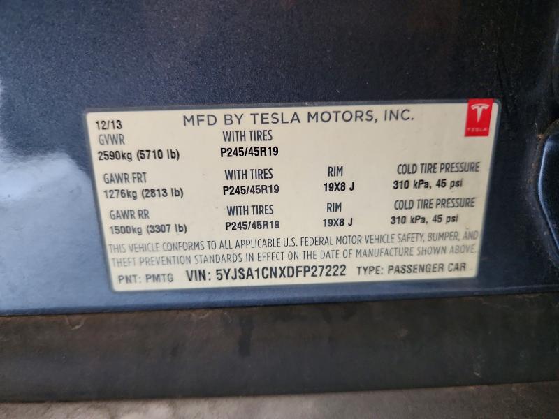 67684746 :رقم المزاد ، 5YJSA1CNXDFP27222 vin ، 2013 Tesla Model S مزاد بيع