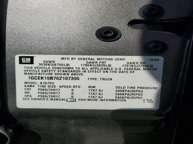 Продажа на аукционе авто 2006 Chevrolet Silverado, vin: 1GCEK19B76Z187395, номер лота: 69310416