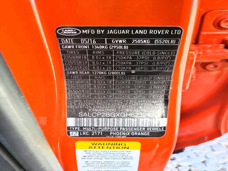 Продажа на аукционе авто 2016 Land Rover Discovery Sport, vin: SALCP2BGXGH623242, номер лота: 65050616