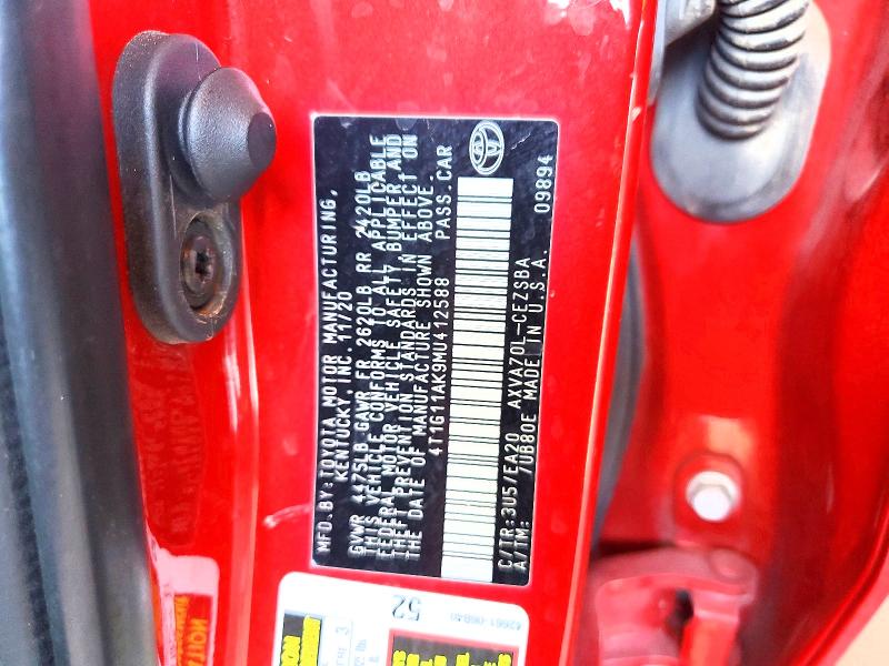 Продаж на аукціоні авто 2021 Toyota Camry, vin: 4T1G11AK9MU412588, номер лоту: 67736106