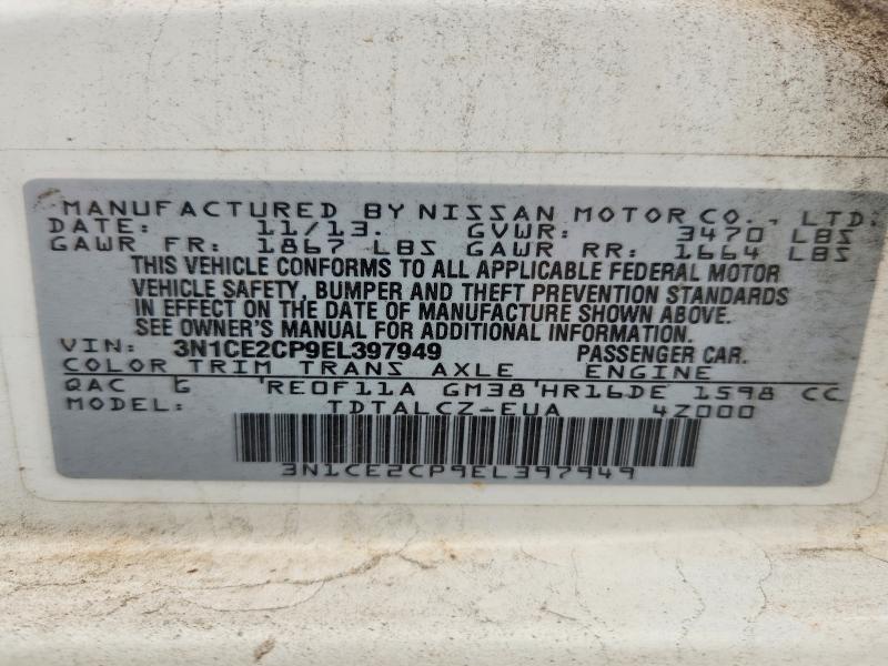 Продажа на аукционе авто 2014 Nissan Versa Note, vin: 3N1CE2CP9EL397949, номер лота: 69937456
