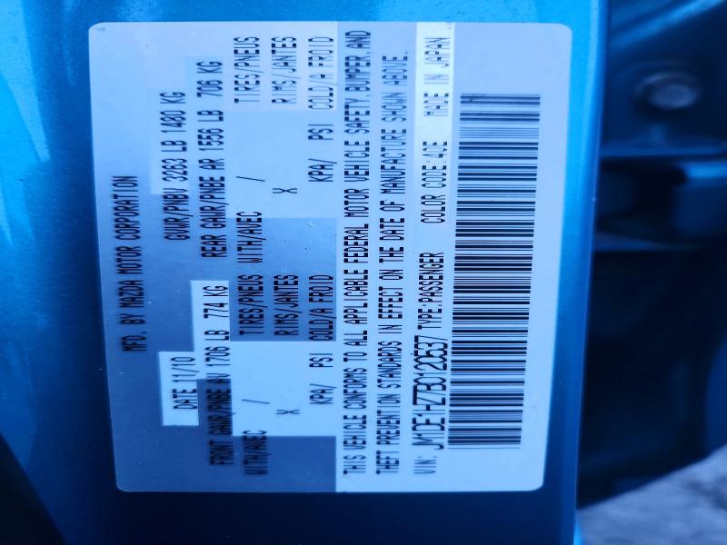 2011 Mazda Mazda2 მანქანა იყიდება აუქციონზე, vin: JM1DE1HZ7B0120537, აუქციონის ნომერი: 69575616