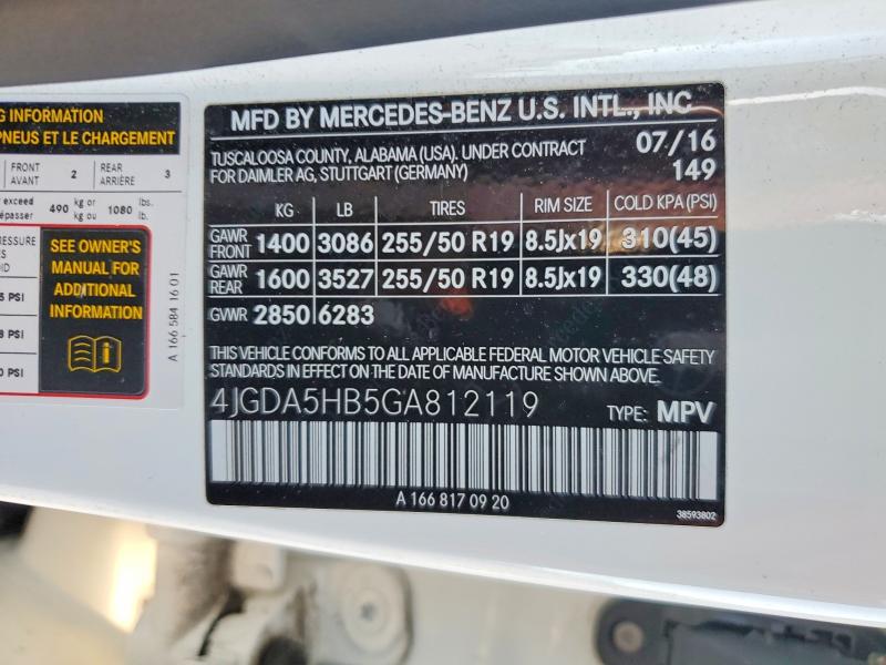 Продаж на аукціоні авто 2016 Mercedes-benz Gle, vin: 4JGDA5HB5GA812119, номер лоту: 68834576