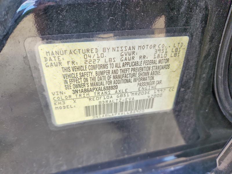 67429576 :رقم المزاد ، 3N1AB6APXAL688920 vin ، 2010 Nissan Sentra مزاد بيع