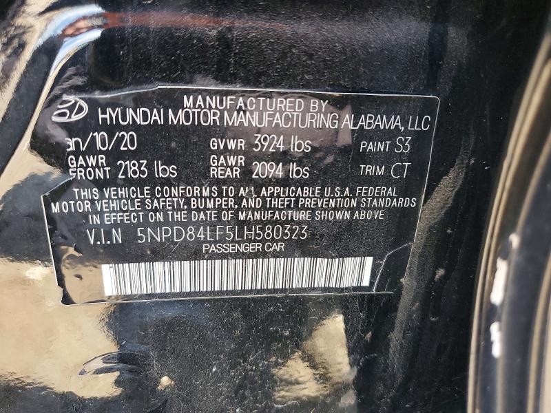2020 Hyundai Elantra მანქანა იყიდება აუქციონზე, vin: 5NPD84LF5LH580323, აუქციონის ნომერი: 67183486