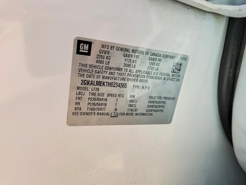 2017 Gmc Terrain მანქანა იყიდება აუქციონზე, vin: 2GKALMEK7H6234365, აუქციონის ნომერი: 68094016