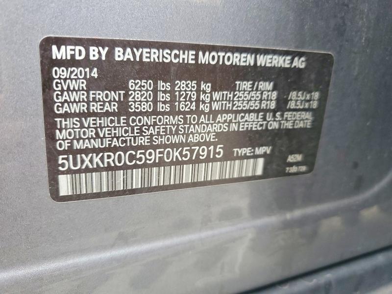 65866506 :رقم المزاد ، 5UXKR0C59F0K57915 vin ، 2015 Bmw X5 مزاد بيع
