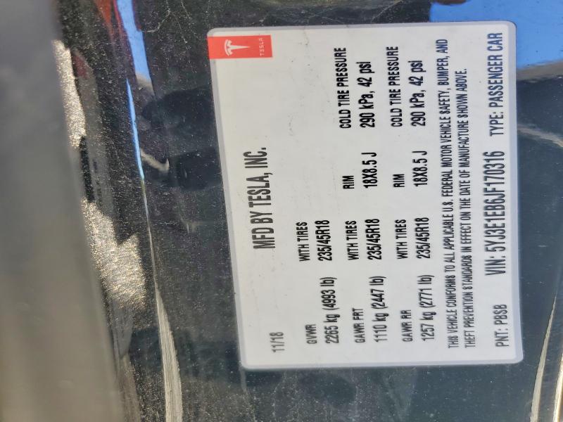 Продажа на аукционе авто 2018 Tesla Model 3, vin: 5YJ3E1EB6JF170316, номер лота: 68077356