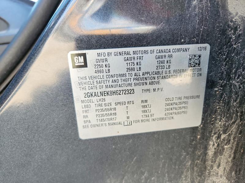 67180796 :رقم المزاد ، 2GKALNEK8H6272323 vin ، 2017 Gmc Terrain مزاد بيع