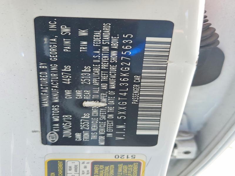 67532006 :رقم المزاد ، 5XXGT4L36KG275635 vin ، 2019 Kia Optima مزاد بيع