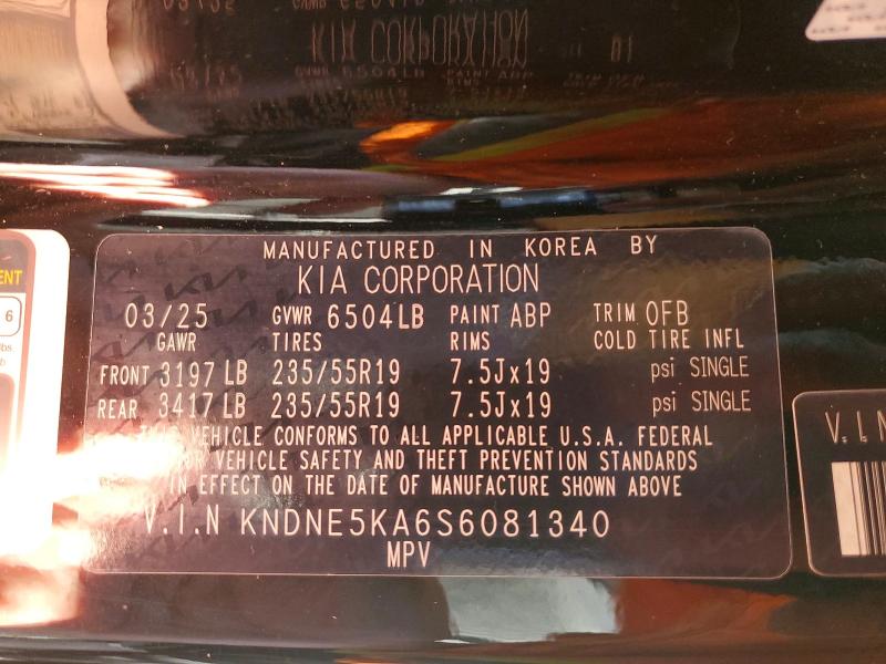 71096416 :رقم المزاد ، KNDNE5KA6S6081340 vin ، 2025 Kia Carnival Hybrid مزاد بيع