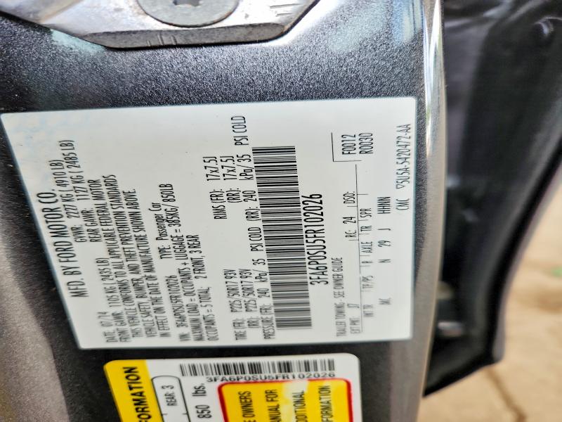 Aukcja sprzedaży 2015 Ford Fusion, vin: 3FA6P0SU5FR102026, numer aukcji: 67338066