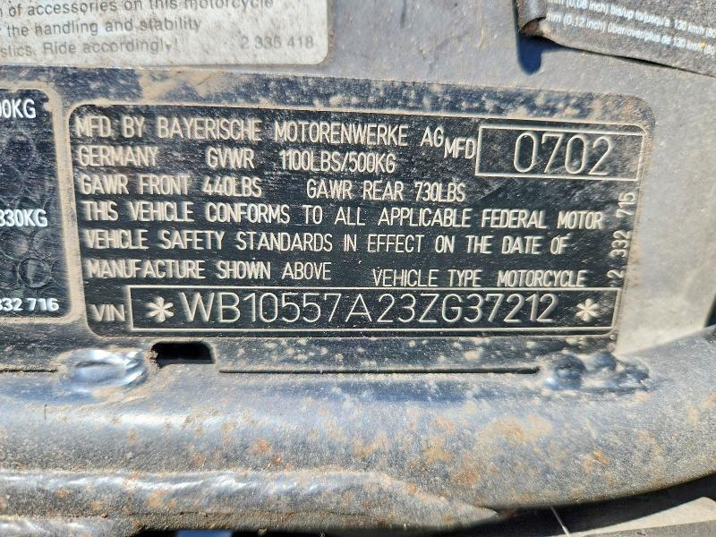 Aukcja sprzedaży 2003 Bmw K1200, vin: WB10557A23ZG37212, numer aukcji: 61772576