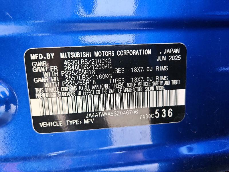 Продажа на аукционе авто 2025 Mitsubishi Eclipse Cross, vin: JA4ATWAA6SZ046706, номер лота: 68893406
