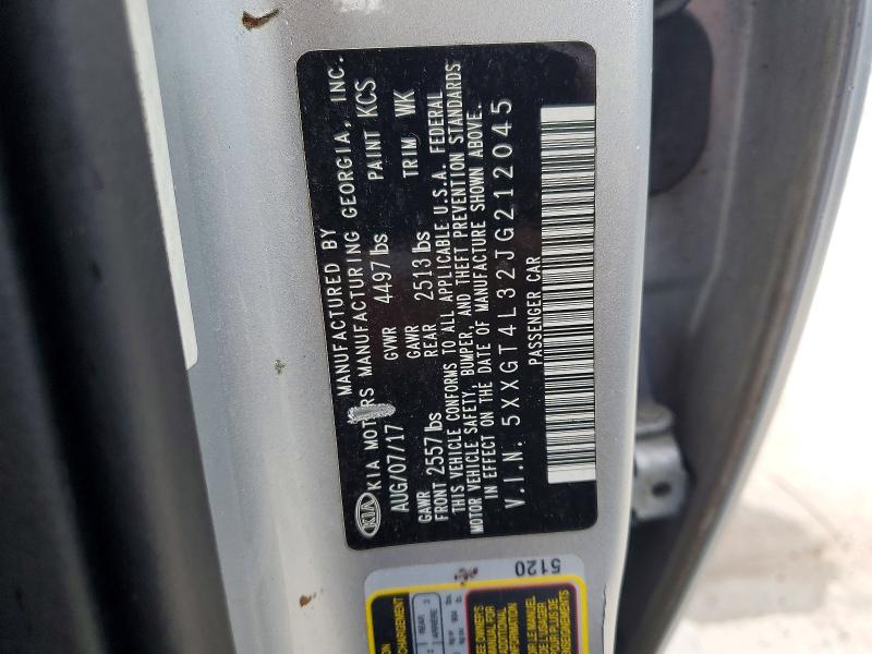 2018 Kia Optima მანქანა იყიდება აუქციონზე, vin: 5XXGT4L32JG212045, აუქციონის ნომერი: 67701706