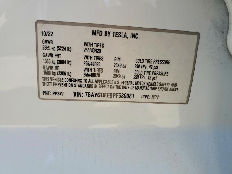 Aukcja sprzedaży 2023 Tesla Model Y, vin: 7SAYGDEE8PF589081, numer aukcji: 68250666