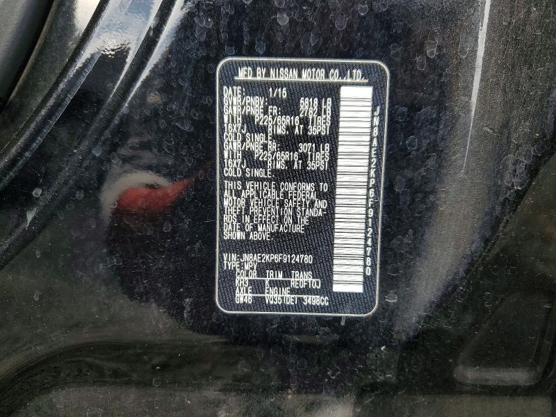 Aukcja sprzedaży 2015 Nissan Quest, vin: JN8AE2KP6F9124780, numer aukcji: 69366056