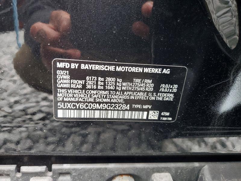70037906 :رقم المزاد ، 5UXCY6C09M9G23284 vin ، 2021 Bmw X6 مزاد بيع