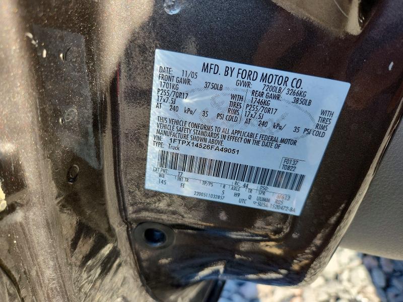 Продаж на аукціоні авто 2006 Ford F150, vin: 1FTPX14526FA49051, номер лоту: 70139666