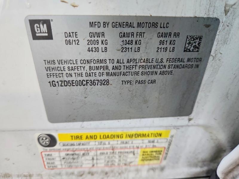 2012 Chevrolet Malibu მანქანა იყიდება აუქციონზე, vin: 1G1ZD5E00CF367928, აუქციონის ნომერი: 70347076