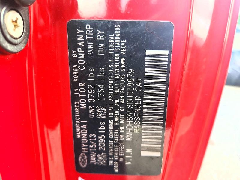 2013 Hyundai Elantra Coupe მანქანა იყიდება აუქციონზე, vin: KMHDH6AE3DU018879, აუქციონის ნომერი: 70335986