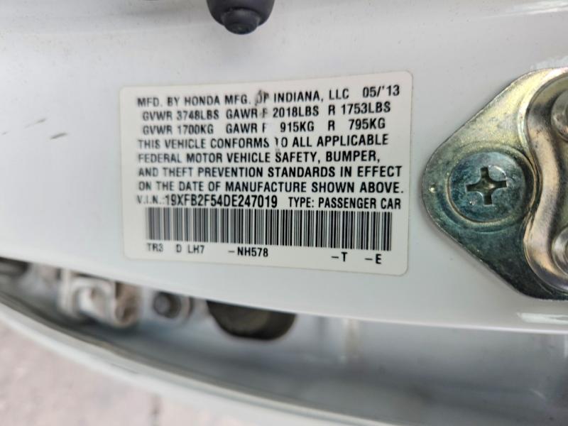 Продажа на аукционе авто 2013 Honda Civic, vin: 19XFB2F54DE247019, номер лота: 68031566