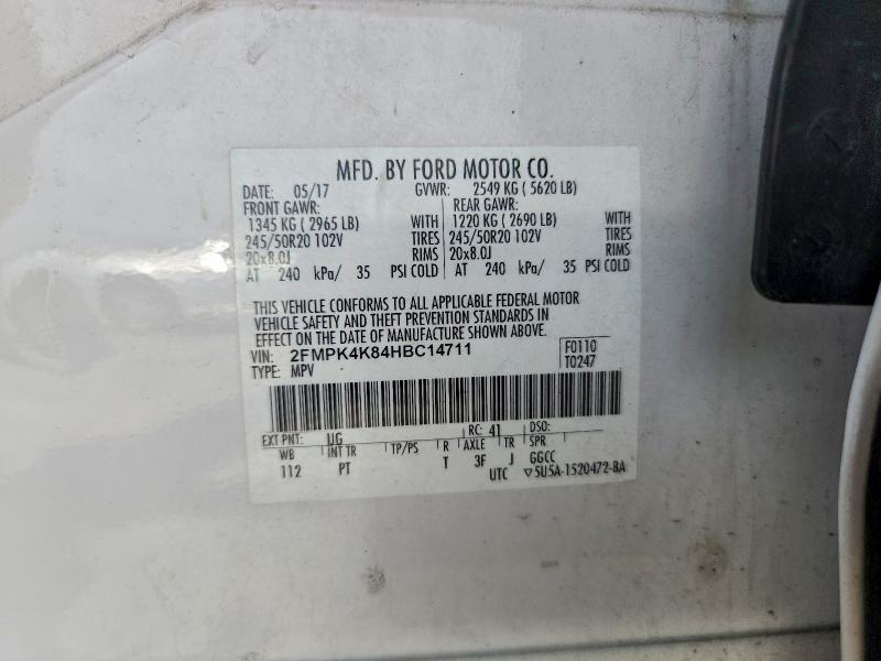 Продажа на аукционе авто 2017 Ford Edge, vin: 2FMPK4K84HBC14711, номер лота: 67819116
