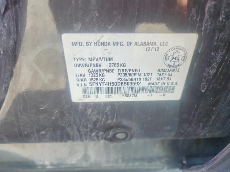 Продажа на аукционе авто 2013 Honda Pilot, vin: 5FNYF4H50DB503592, номер лота: 67100356