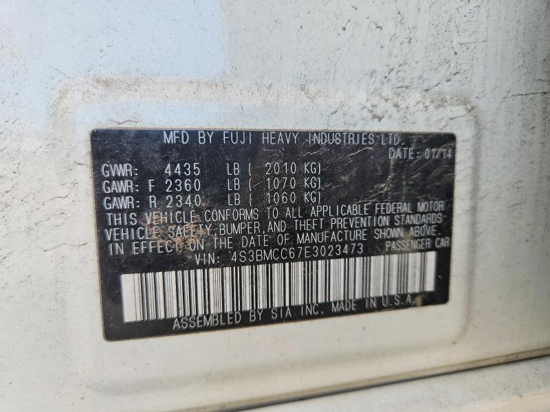 2014 Subaru Legacy მანქანა იყიდება აუქციონზე, vin: 4S3BMCC67E3023473, აუქციონის ნომერი: 67897466