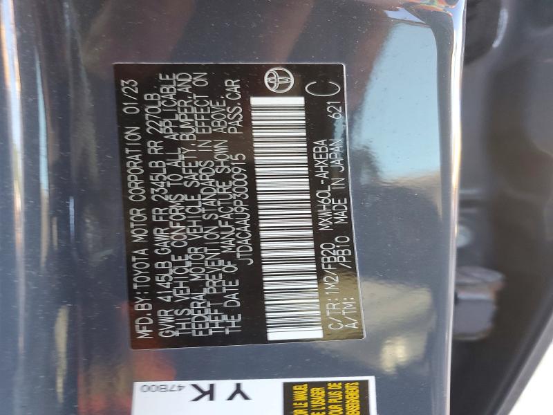 70242376 :رقم المزاد ، JTDACAAU9P3000915 vin ، 2023 Toyota Prius مزاد بيع