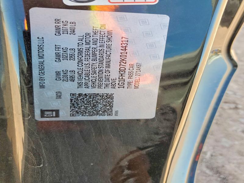 Aukcja sprzedaży 2019 Chevrolet Camaro, vin: 1G1FH3D72K0144317, numer aukcji: 67058306