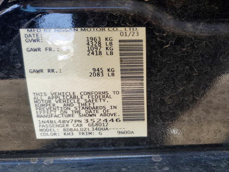 69053316 :رقم المزاد ، 1N4BL4BV7PN352446 vin ، 2023 Nissan Altima مزاد بيع
