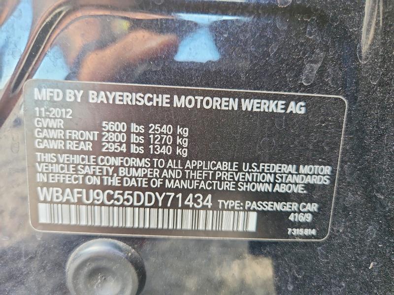 2013 Bmw 550 მანქანა იყიდება აუქციონზე, vin: WBAFU9C55DDY71434        , აუქციონის ნომერი: 66290526