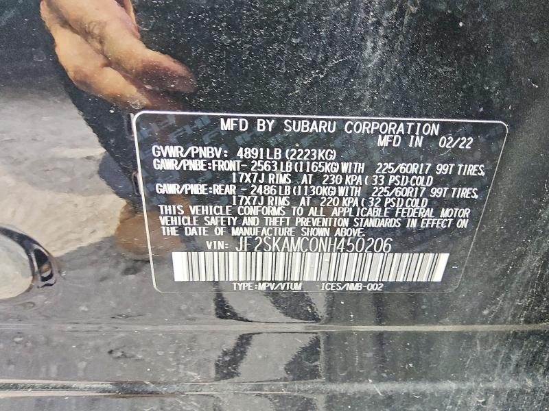 Продажа на аукционе авто 2022 Subaru Forester, vin: JF2SKAMC0NH450206, номер лота: 65390336