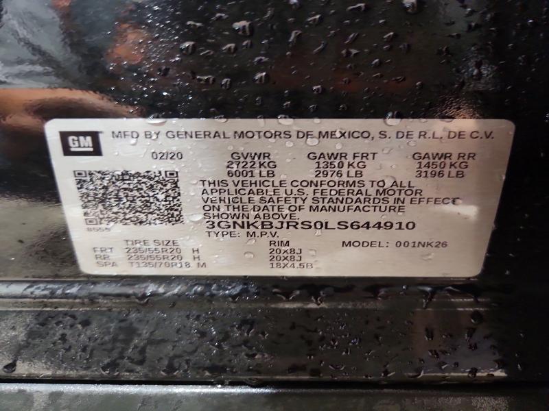 67976176 :رقم المزاد ، 3GNKBJRS0LS644910 vin ، 2020 Chevrolet Blazer مزاد بيع