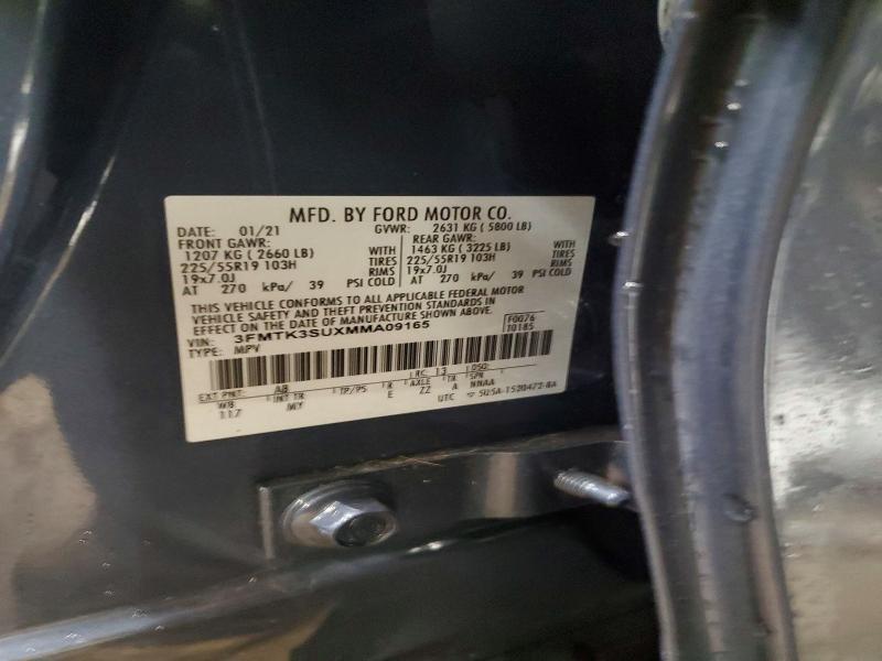 Продажа на аукционе авто 2021 Ford Mustang Mach-e, vin: 3FMTK3SUXMMA09165, номер лота: 68215916